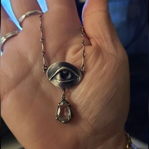 Bloodmilk Clear Quartz Mourning Eye Necklace